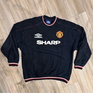 Vintage 98-99 Manchester United Umbro Mens Pullover Crewneck Sweatshirt Size XXL